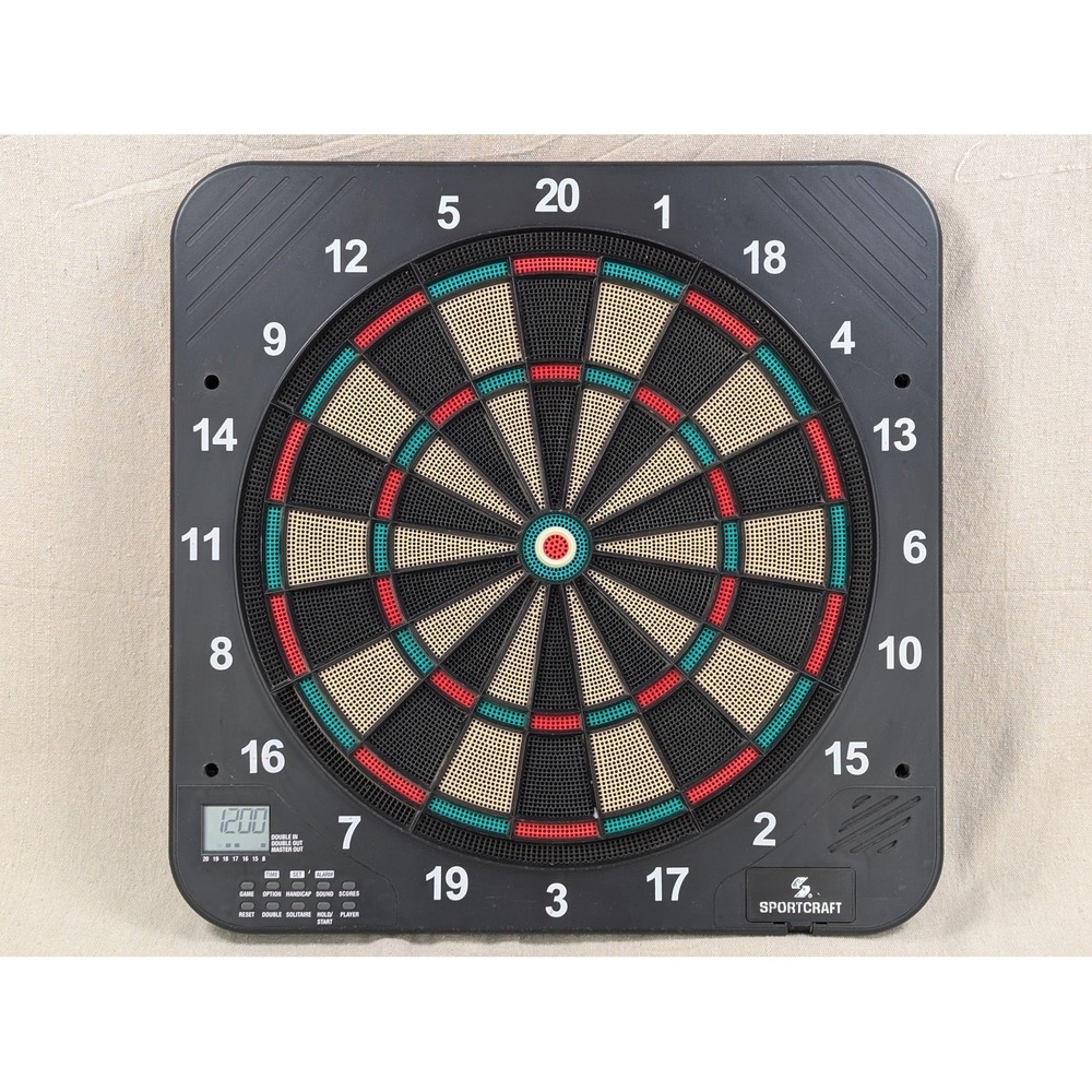 Sportcraft Electronic Dartboard Digital LCD Scoring Soft Tip Game Black
